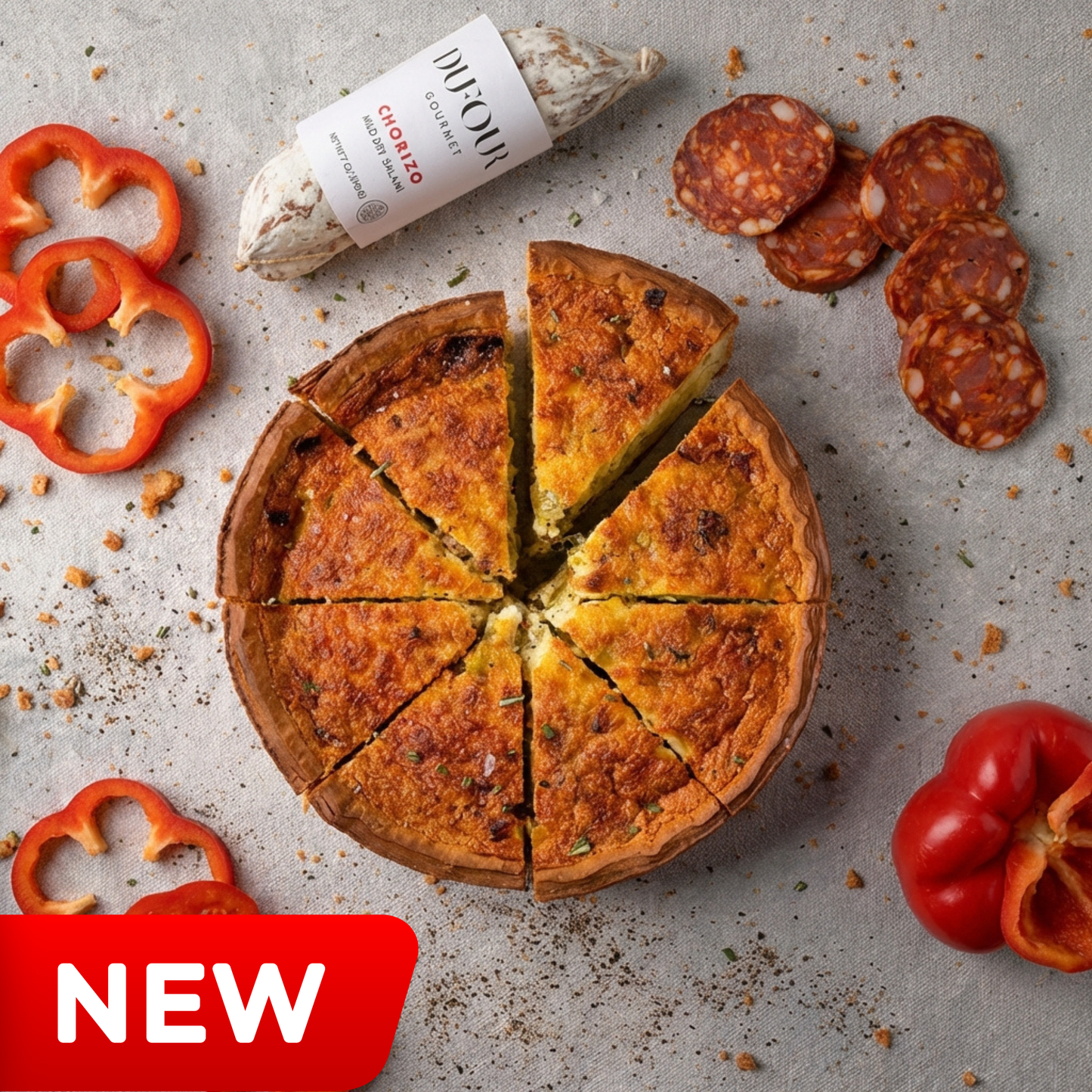 Chorizo & Red Pepper Quiche